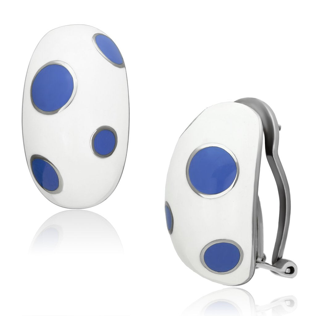 TK900 - High polished (no plating) Stainless Steel Earrings with Epoxy  in Multi Color-0