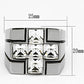 TK919 - High polished (no plating) Stainless Steel Ring with Top Grade Crystal  in Clear-1