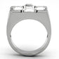 TK919 - High polished (no plating) Stainless Steel Ring with Top Grade Crystal  in Clear-2