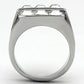 TK920 - High polished (no plating) Stainless Steel Ring with Top Grade Crystal  in Clear-2