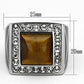 TK938 - High polished (no plating) Stainless Steel Ring with Synthetic Tiger Eye in Topaz-1