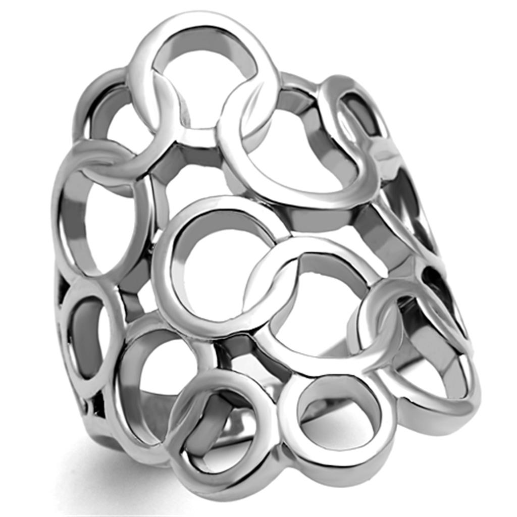 TK939 - High polished (no plating) Stainless Steel Ring with No Stone-0