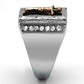 TK951 - Two-Tone IP Rose Gold Stainless Steel Ring with AAA Grade CZ  in Clear-3
