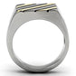 TK952 - Two-Tone IP Gold (Ion Plating) Stainless Steel Ring with No Stone-2