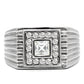 TK95312 - High polished (no plating) Stainless Steel Ring with Top Grade Crystal  in Clear-2