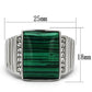 TK953 - High polished (no plating) Stainless Steel Ring with Synthetic MALACHITE in Emerald-1