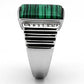 TK953 - High polished (no plating) Stainless Steel Ring with Synthetic MALACHITE in Emerald-3