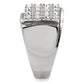 TK95409 - High polished (no plating) Stainless Steel Ring with Top Grade Crystal  in Clear-4