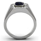 TK954 - High polished (no plating) Stainless Steel Ring with Synthetic Synthetic Glass in Montana-2