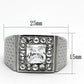 TK955 - High polished (no plating) Stainless Steel Ring with AAA Grade CZ  in Clear-1