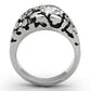 TK958 - High polished (no plating) Stainless Steel Ring with AAA Grade CZ  in Clear-2