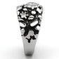 TK958 - High polished (no plating) Stainless Steel Ring with AAA Grade CZ  in Clear-3