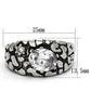 TK959 - High polished (no plating) Stainless Steel Ring with AAA Grade CZ  in Clear-1