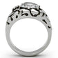 TK959 - High polished (no plating) Stainless Steel Ring with AAA Grade CZ  in Clear-2