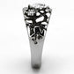 TK959 - High polished (no plating) Stainless Steel Ring with AAA Grade CZ  in Clear-3