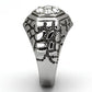 TK960 - High polished (no plating) Stainless Steel Ring with Top Grade Crystal  in Clear-3