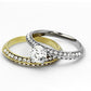TK967 - Two-Tone IP Gold (Ion Plating) Stainless Steel Ring with AAA Grade CZ  in Clear-4