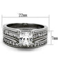 TK969 - High polished (no plating) Stainless Steel Ring with AAA Grade CZ  in Clear-1
