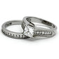 TK969 - High polished (no plating) Stainless Steel Ring with AAA Grade CZ  in Clear-4