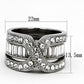 TK970 - High polished (no plating) Stainless Steel Ring with Top Grade Crystal  in Clear-1