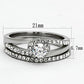 TK971 - High polished (no plating) Stainless Steel Ring with AAA Grade CZ  in Clear-1