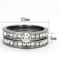 TK972 - High polished (no plating) Stainless Steel Ring with AAA Grade CZ  in Clear-1