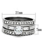 TK973 - High polished (no plating) Stainless Steel Ring with AAA Grade CZ  in Clear-1