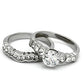 TK974 - High polished (no plating) Stainless Steel Ring with AAA Grade CZ  in Clear-4