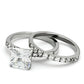 TK975 - High polished (no plating) Stainless Steel Ring with AAA Grade CZ  in Clear-3