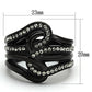 TK978 - IP Black(Ion Plating) Stainless Steel Ring with Top Grade Crystal  in Black Diamond-1