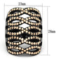 TK979 - IP Black(Ion Plating) Stainless Steel Ring with Top Grade Crystal  in Metallic Light Gold-1