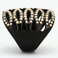 TK979 - IP Black(Ion Plating) Stainless Steel Ring with Top Grade Crystal  in Metallic Light Gold-3