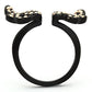 TK980 - IP Black(Ion Plating) Stainless Steel Ring with Top Grade Crystal  in Metallic Light Gold-2