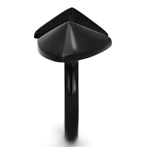 TK990 - IP Black(Ion Plating) Stainless Steel Ring with No Stone-3