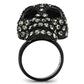 TK992 - IP Black(Ion Plating) Stainless Steel Ring with Top Grade Crystal  in Black Diamond-2