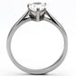 TK994 - High polished (no plating) Stainless Steel Ring with AAA Grade CZ  in Clear-2