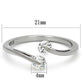 TK995 - High polished (no plating) Stainless Steel Ring with AAA Grade CZ  in Clear-1