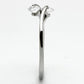 TK995 - High polished (no plating) Stainless Steel Ring with AAA Grade CZ  in Clear-3