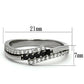 TK996 - High polished (no plating) Stainless Steel Ring with AAA Grade CZ  in Black Diamond-1