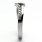 TK996 - High polished (no plating) Stainless Steel Ring with AAA Grade CZ  in Black Diamond-3