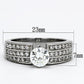 TK997 - High polished (no plating) Stainless Steel Ring with AAA Grade CZ  in Clear-1