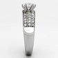 TK997 - High polished (no plating) Stainless Steel Ring with AAA Grade CZ  in Clear-3