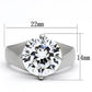 TK999 - High polished (no plating) Stainless Steel Ring with AAA Grade CZ  in Clear-1