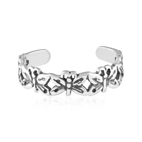 Butterflies Sterling Silver Toe Ring-0