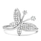 TS021 - Rhodium 925 Sterling Silver Ring with AAA Grade CZ  in Clear-2
