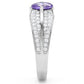 TS025 - Rhodium 925 Sterling Silver Ring with AAA Grade CZ  in Tanzanite-4