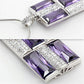 TS026 - Rhodium 925 Sterling Silver Chain Pendant with AAA Grade CZ  in Amethyst-3