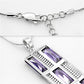 TS026 - Rhodium 925 Sterling Silver Chain Pendant with AAA Grade CZ  in Amethyst-4
