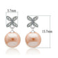TS040 - Rhodium 925 Sterling Silver Earrings with Synthetic Pearl in Light Rose-1