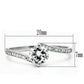 TS057 - Rhodium 925 Sterling Silver Ring with AAA Grade CZ  in Clear-1